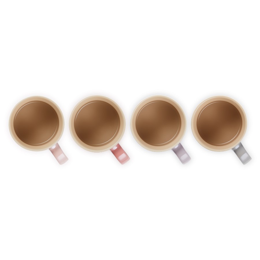 additioanl image for  Le Creuset 4 Metallic Mugs Chiffon 350ml 