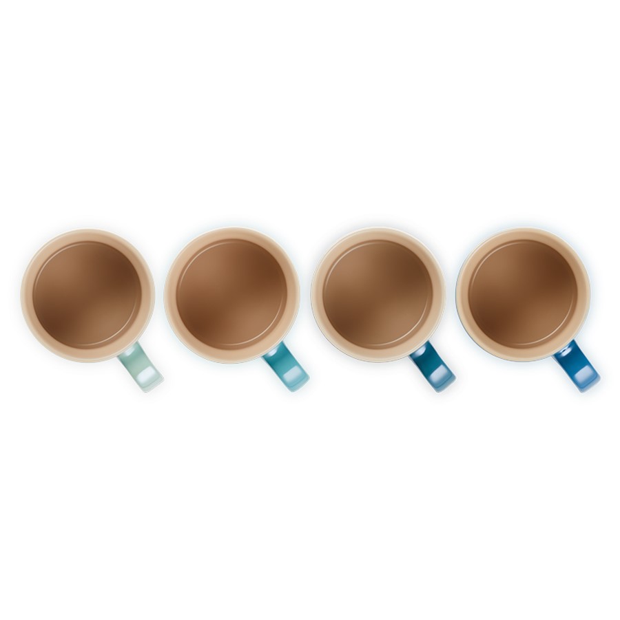 additioanl image for  Le Creuset 4 Metallics Mugs Cool 350 ml 