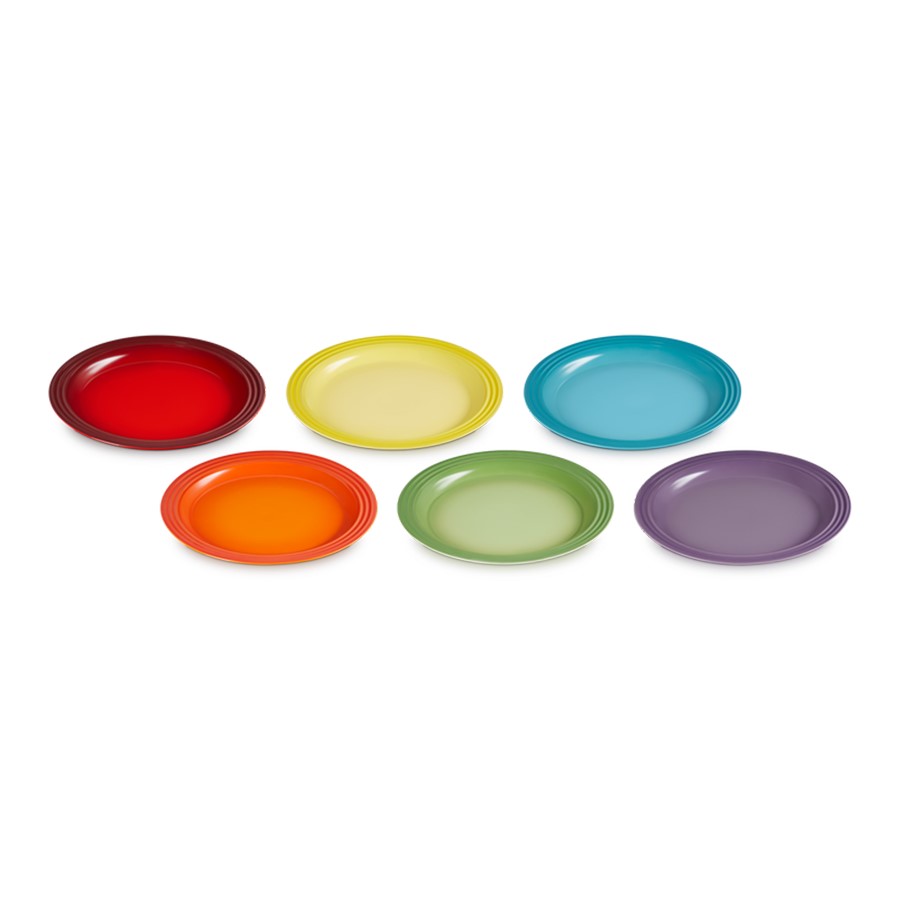 additioanl image for  Le Creuset 6 Dinner Plates Rainbow 27 cm 