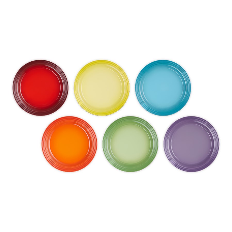 additioanl image for  Le Creuset 6 Dinner Plates Rainbow 27 cm 