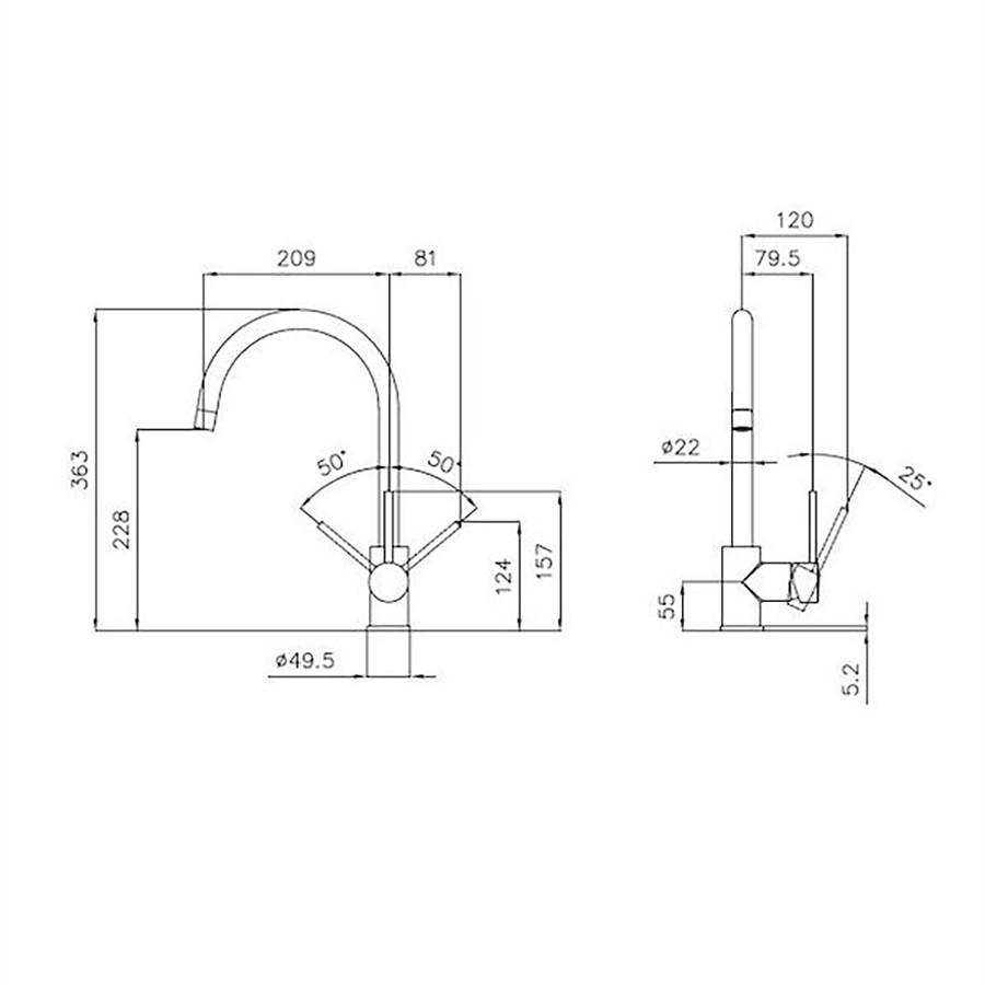 additioanl image for  Foster Mixer Tap F2000 - Alto Chrome 