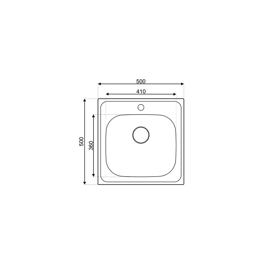 additioanl image for  Asil 1 Bowl Sink 50 x 50.0cms Inset 