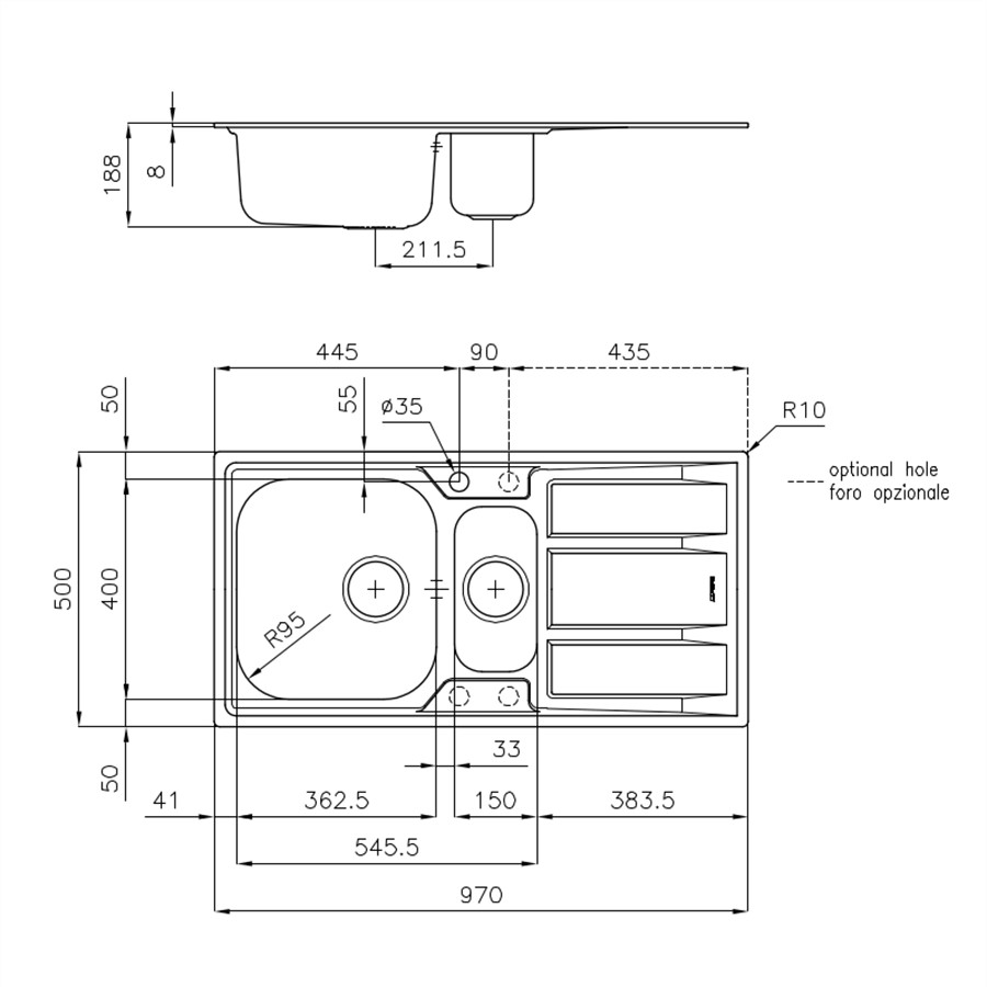 additioanl image for  Foster Sink FM Marine St/St 97x50 