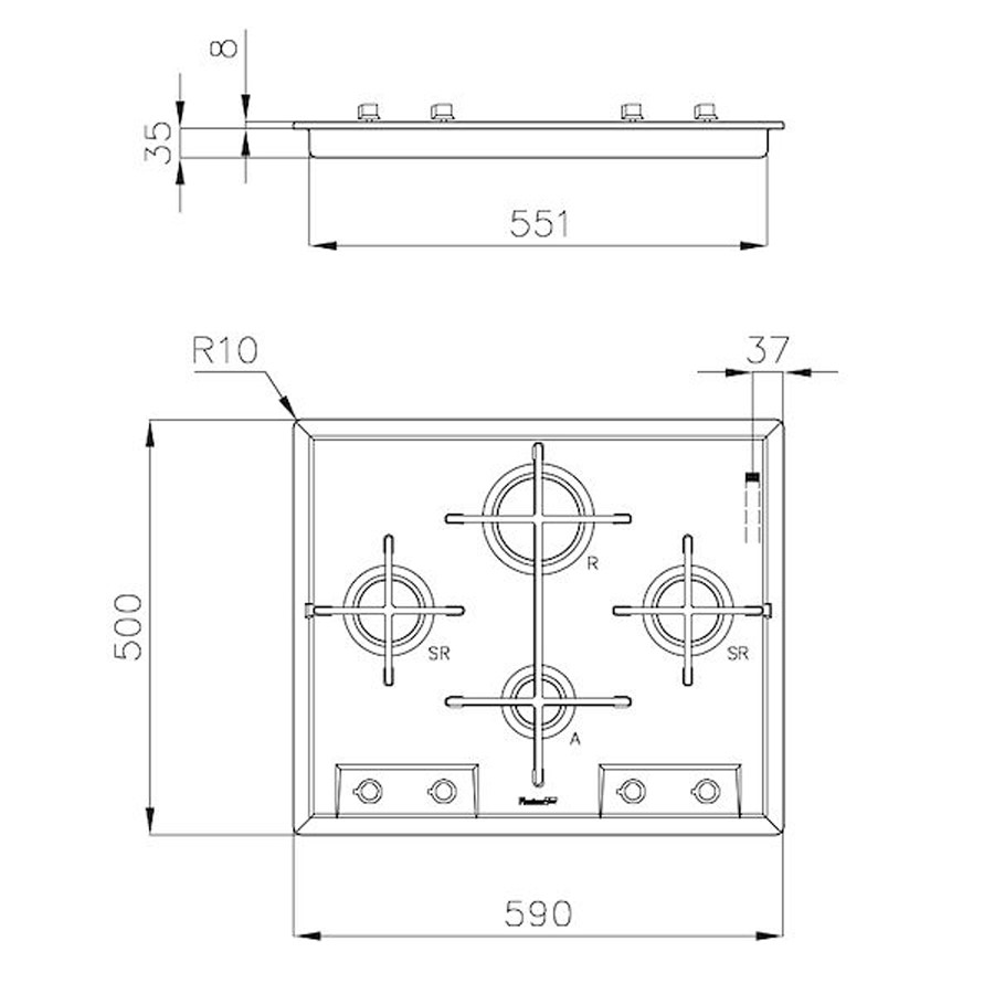 additioanl image for  Foster Cooker Hob Veronika St/St 59 x 50 