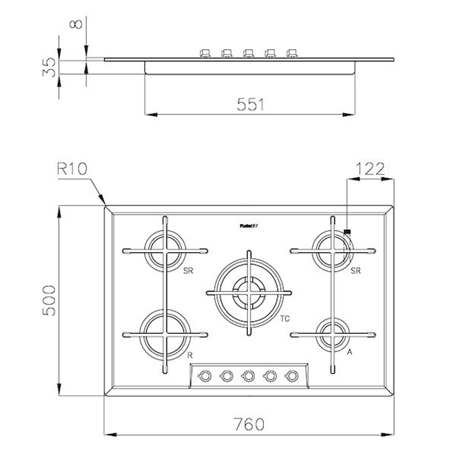 additioanl image for  Foster Cooker Hob Veronika St/St 76 x 50 