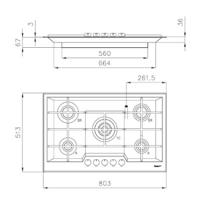 additioanl image for  Foster Cooker Hob KE St/St 80.3x51.3 