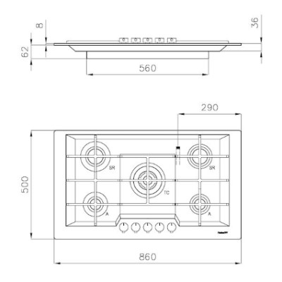 additioanl image for  Foster Cooker Hob KE St/St 86x50 