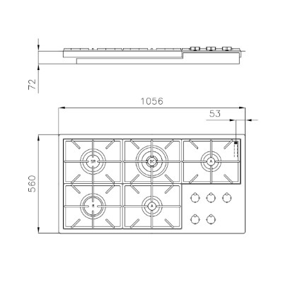 additioanl image for  Foster Gas Cooker Hob Milano 5B Pvd Gold 