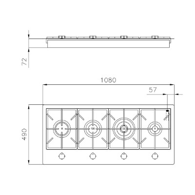 additioanl image for  Foster Gas Cooker Hob Milano 4B Pvd Cop 