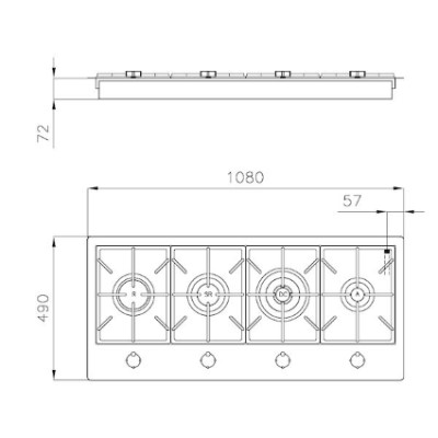 additioanl image for  Foster Gas Cooker Hob Milano 4B Stain.st 