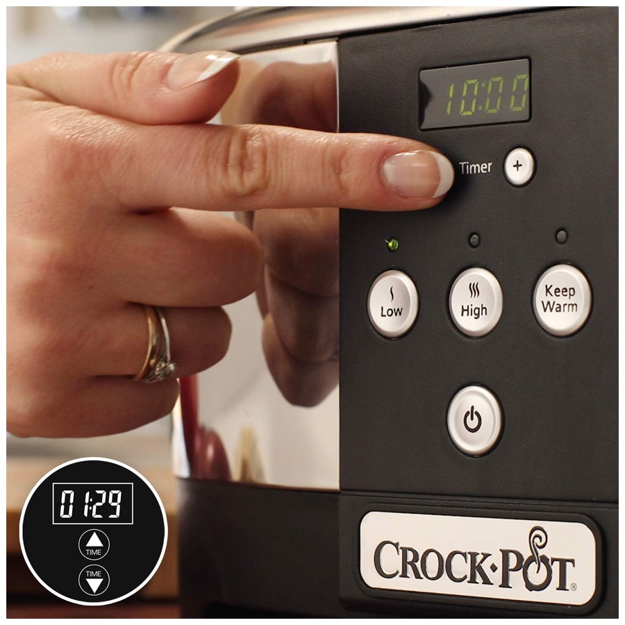 additioanl image for  Crockpot Slow Cooker Oval Silver 5.7 L 