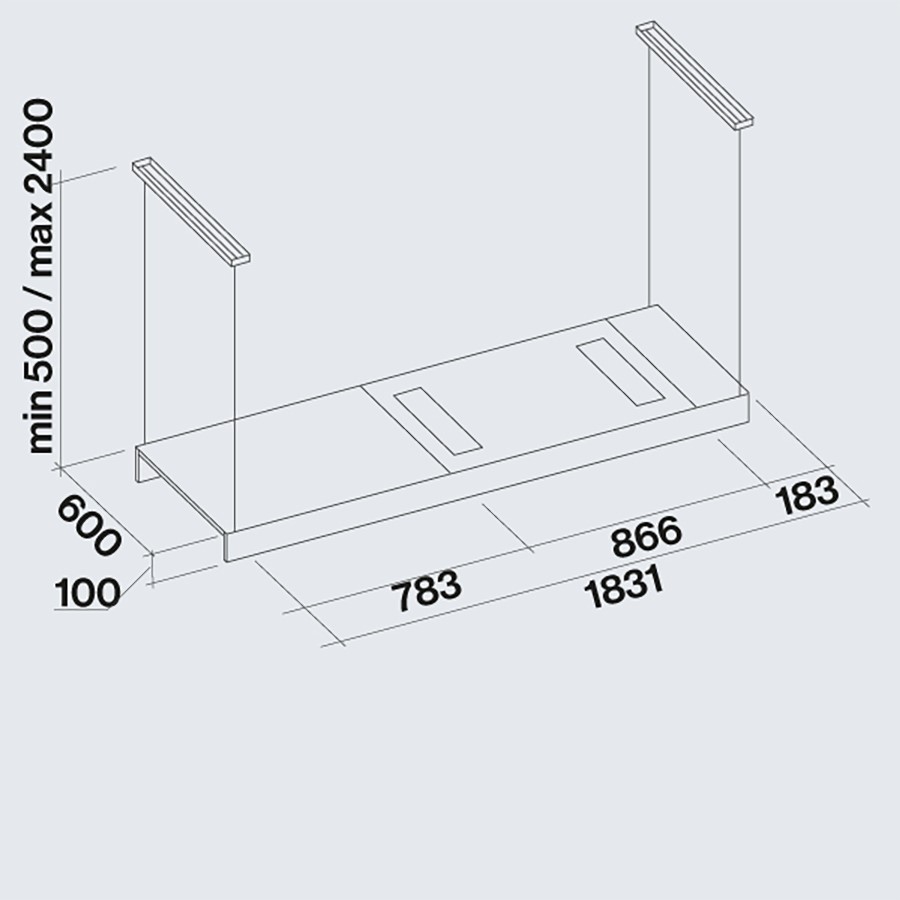 additioanl image for  Falmec Hood Light Island Black 180 cm 
