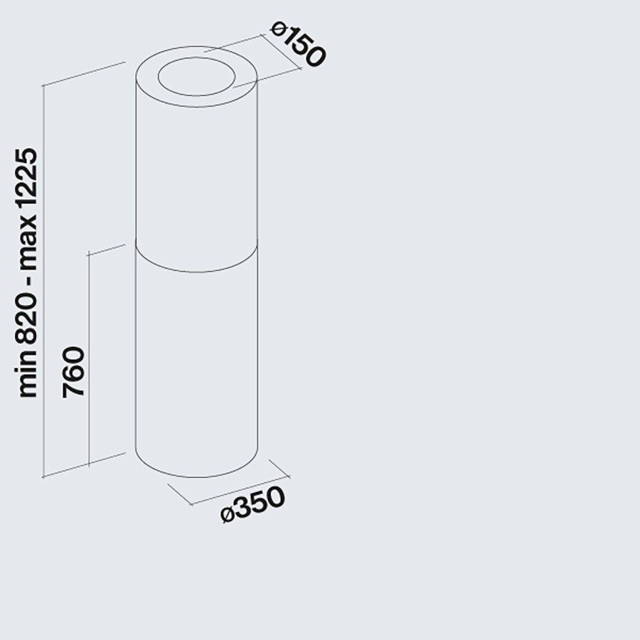 additioanl image for  Falmec Chimney Island Hood 35cm 800 m3/h 