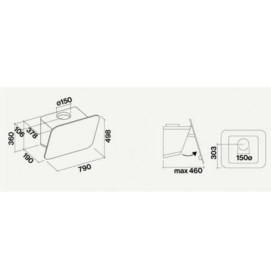 additioanl image for  Falmec Hood Tab Design White 80 cm 