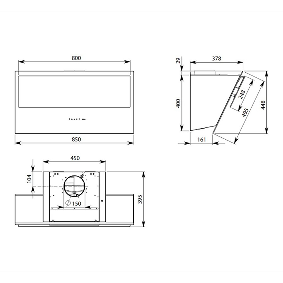 additioanl image for  Falmec Hood Verso Easy Black Glass 85 cm 