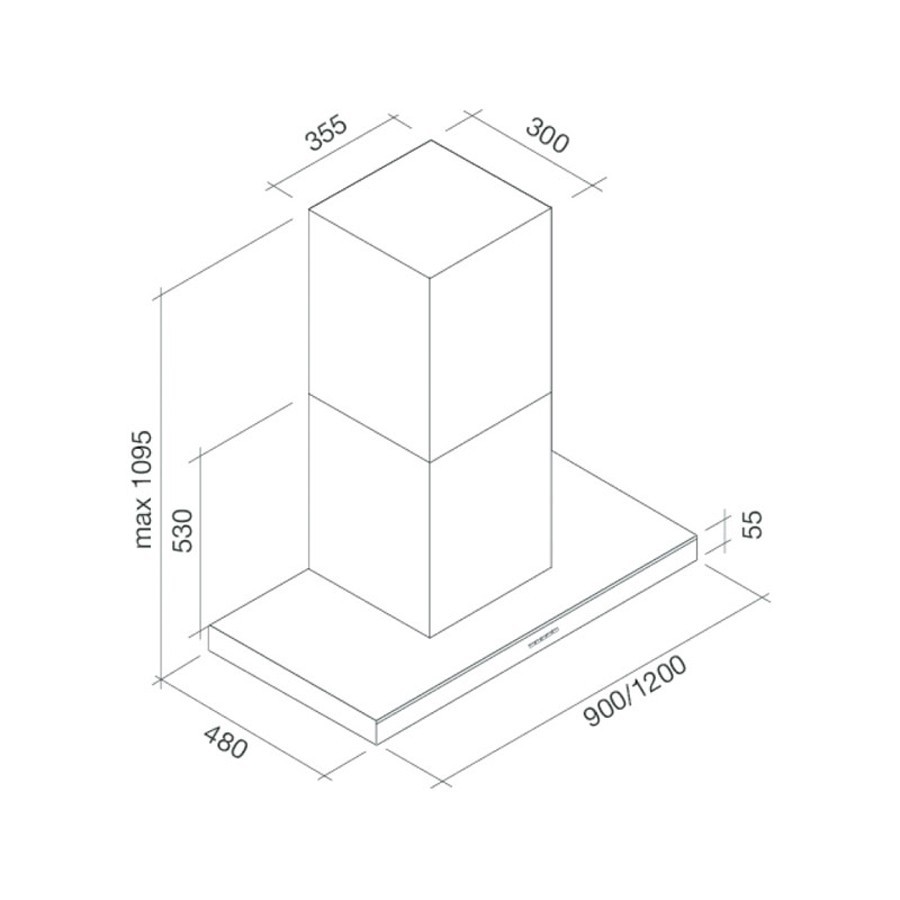 additioanl image for  Falmec Hood Lumina Evo Glass Black 120cm 