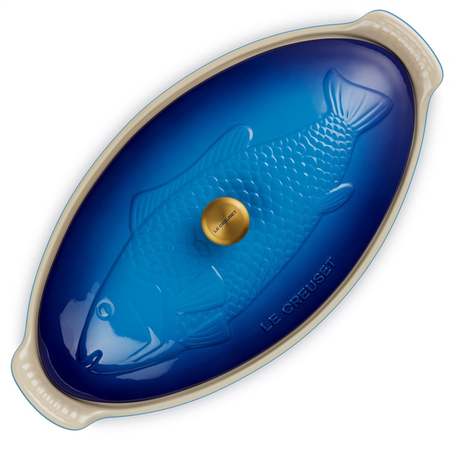 additioanl image for  Le Creuset Heritage Fish Baker Blue 34cm 