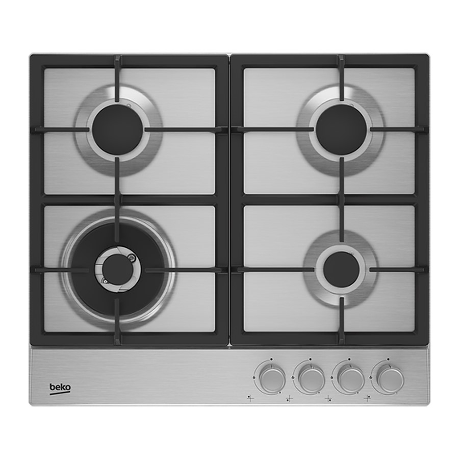 product image Beko Hob Gas 4 Burners Silver H 4.8cm x W 58cm x D 51cm
