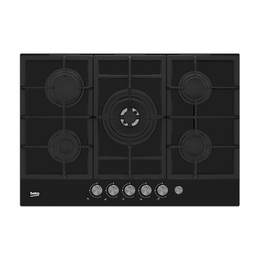 product image Beko Hob Gas 5 Burners Black 75 cm H 4.6cm x W 75cm x D 52.4cm