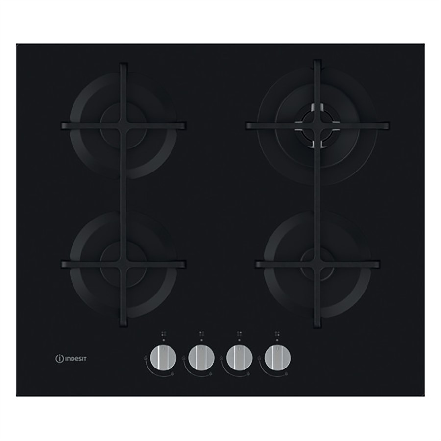 product image Indesit Hob Gas 4 Burner Glass Black 