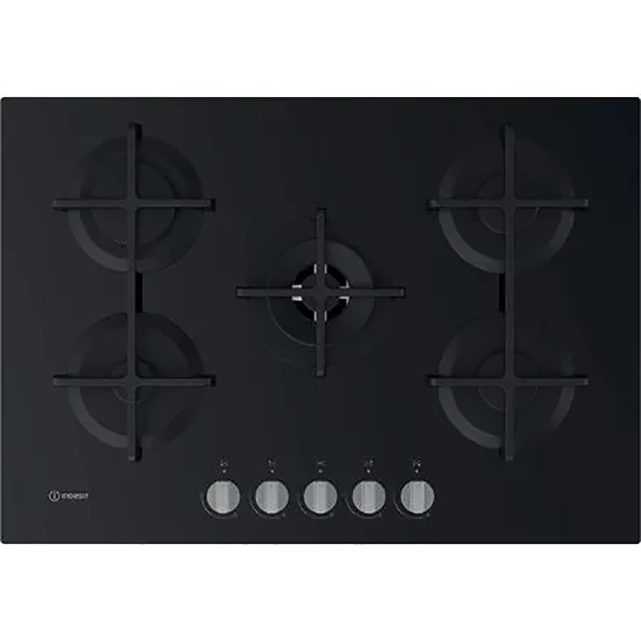 product image Indesit Hob Gas 5 Burner Glass Black 