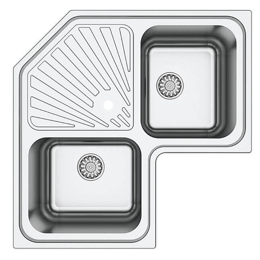 product image Asil 2 Bowl Sink Corner 83 x 83.0cms Inset