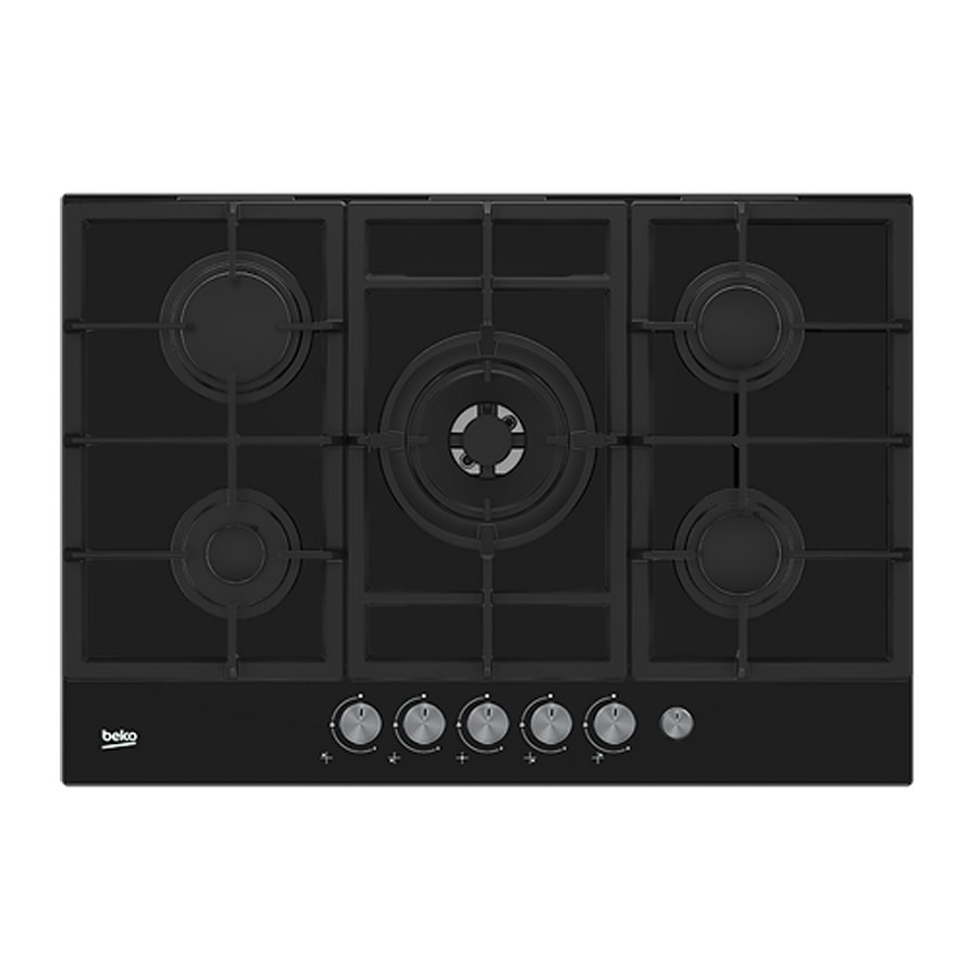 product image Beko Hob Gas 5 Burners Black 90 cm H 10.6cm x W 89.5cm x D 52cm