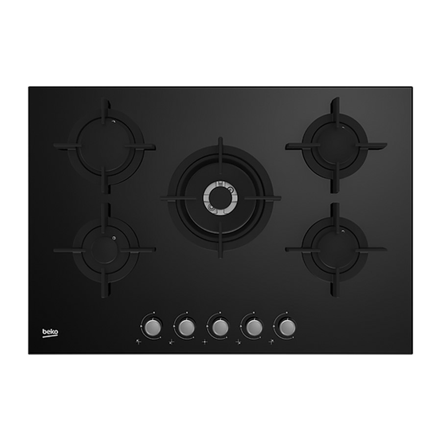product image Beko Hob Gas 5 Burners Black H 4.6cm x W 75cm x D 52.4cm