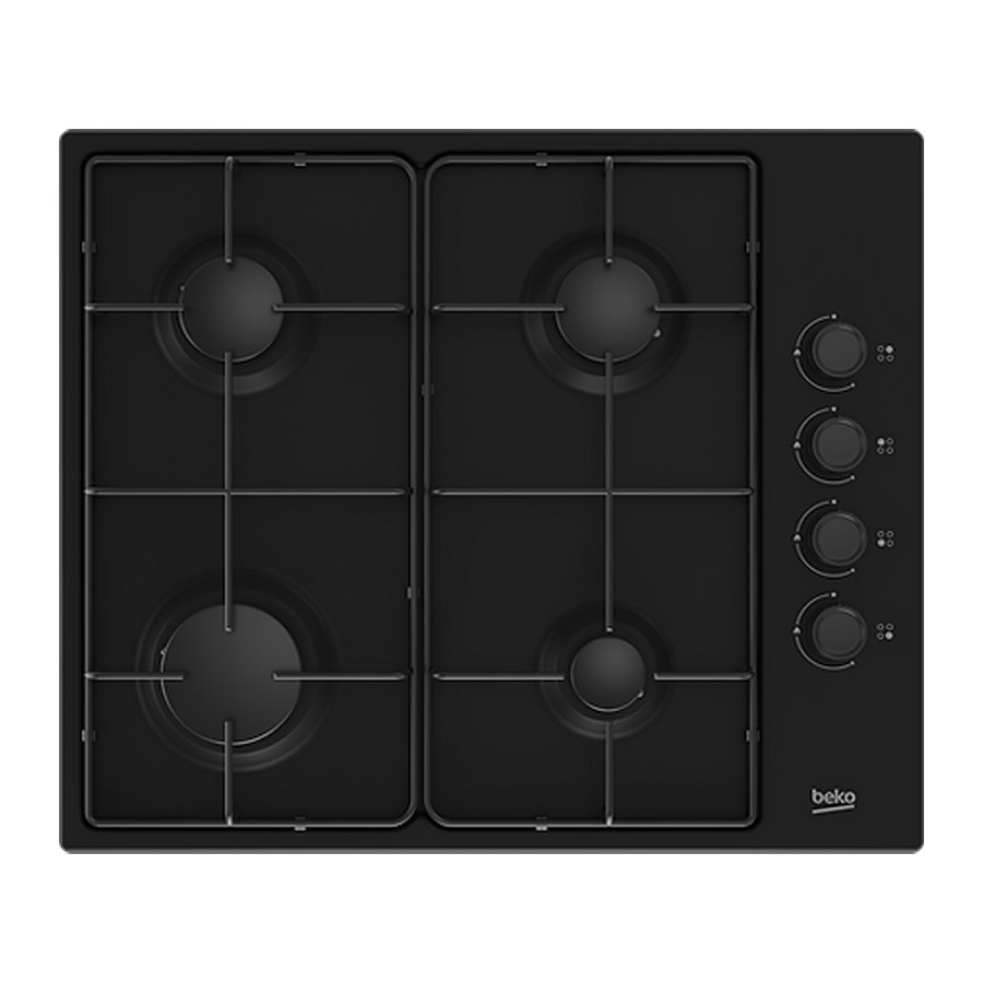 product image Beko Hob Gas 4 Burner Black 61 cm H 4.4cm x W 61cm x D 51cm