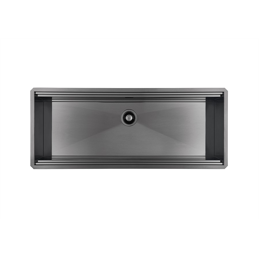 product image Foster Sink H/Hour Gun Metal UM 124x51cm 8100600 Black Grid 
8200002 Bamboo chopping Board