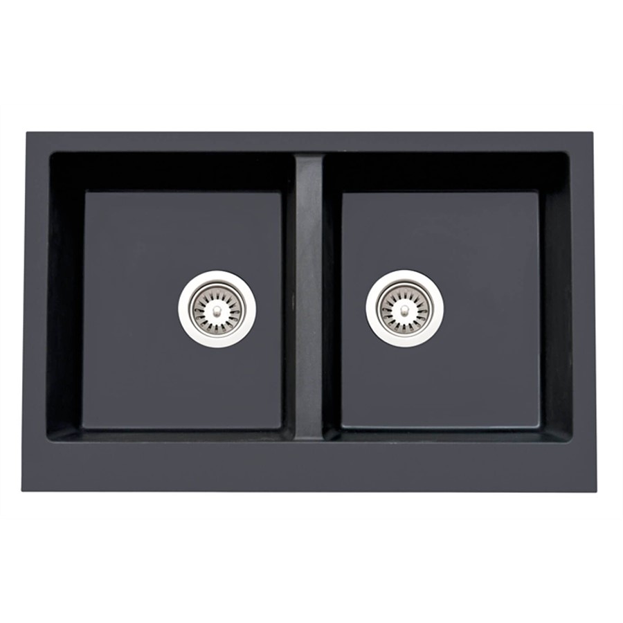 product image Asil 2 Bowl Blk Granite Sink 79 x 50cms 