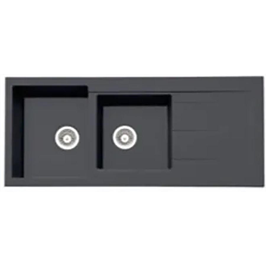 product image Asil 2 Bowl Sink Blk. Granite 116 x 50cm 