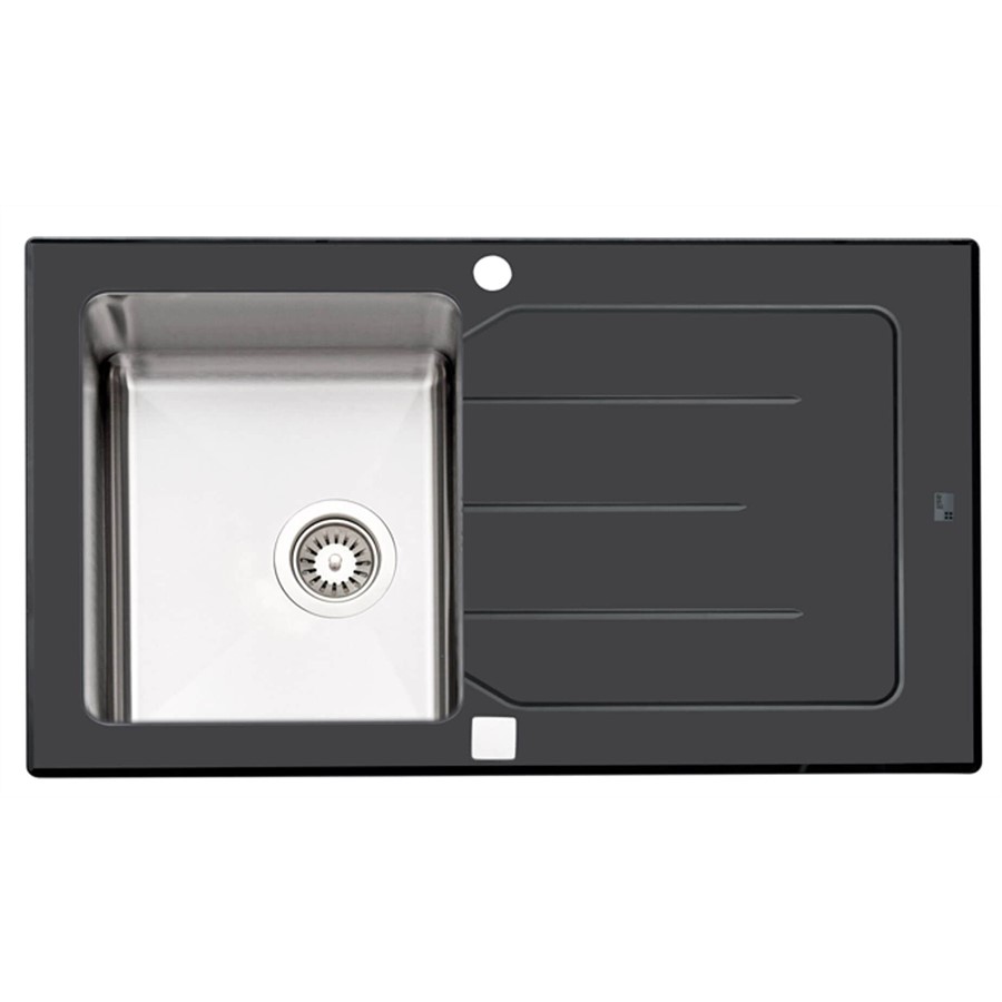 product image Asil 1 Bowl Sink Blk Glass 86 x 50 cm 