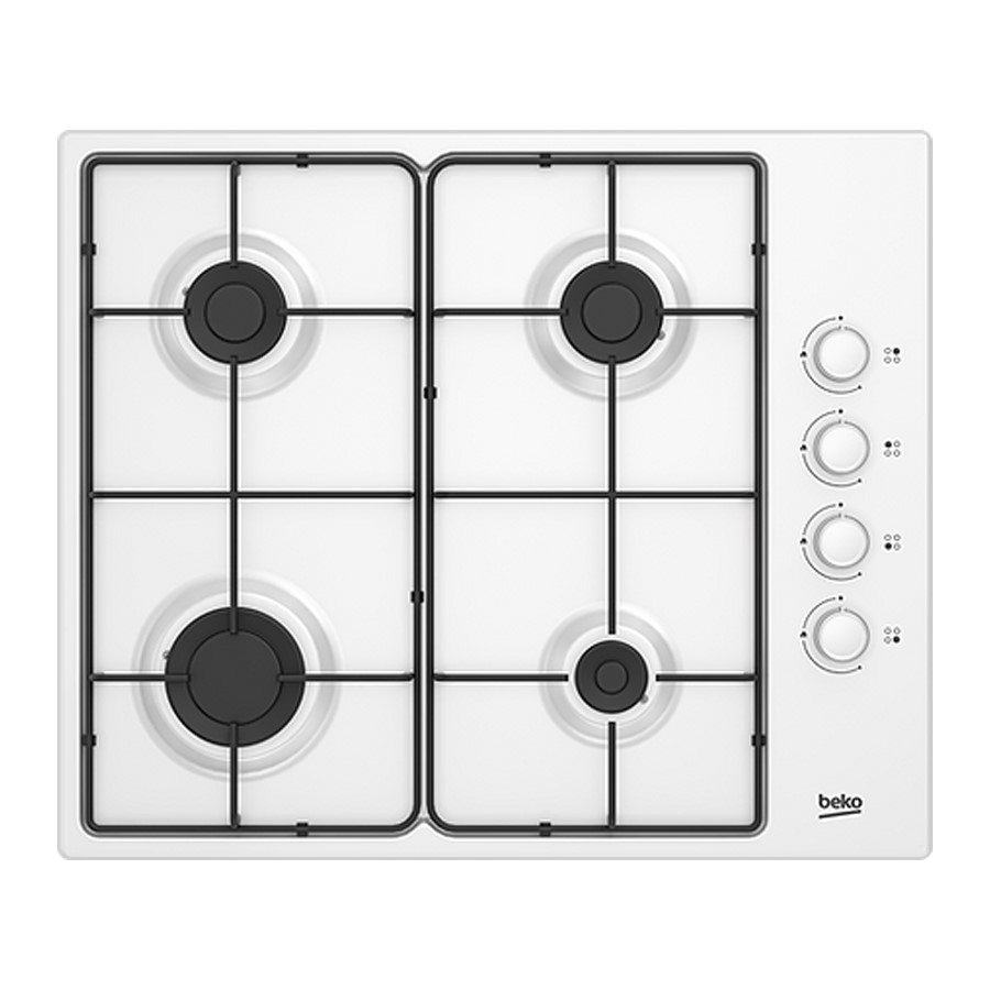 product image Beko Hob Gas 4 Burner White H 4.4cm x W 61cm x D 51cm