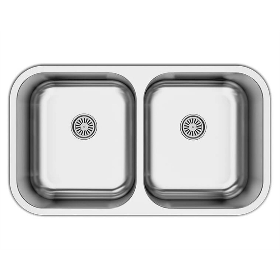 product image Asil 2 Bowl Sink No Drain 79 x 46 cm Universal Brushed