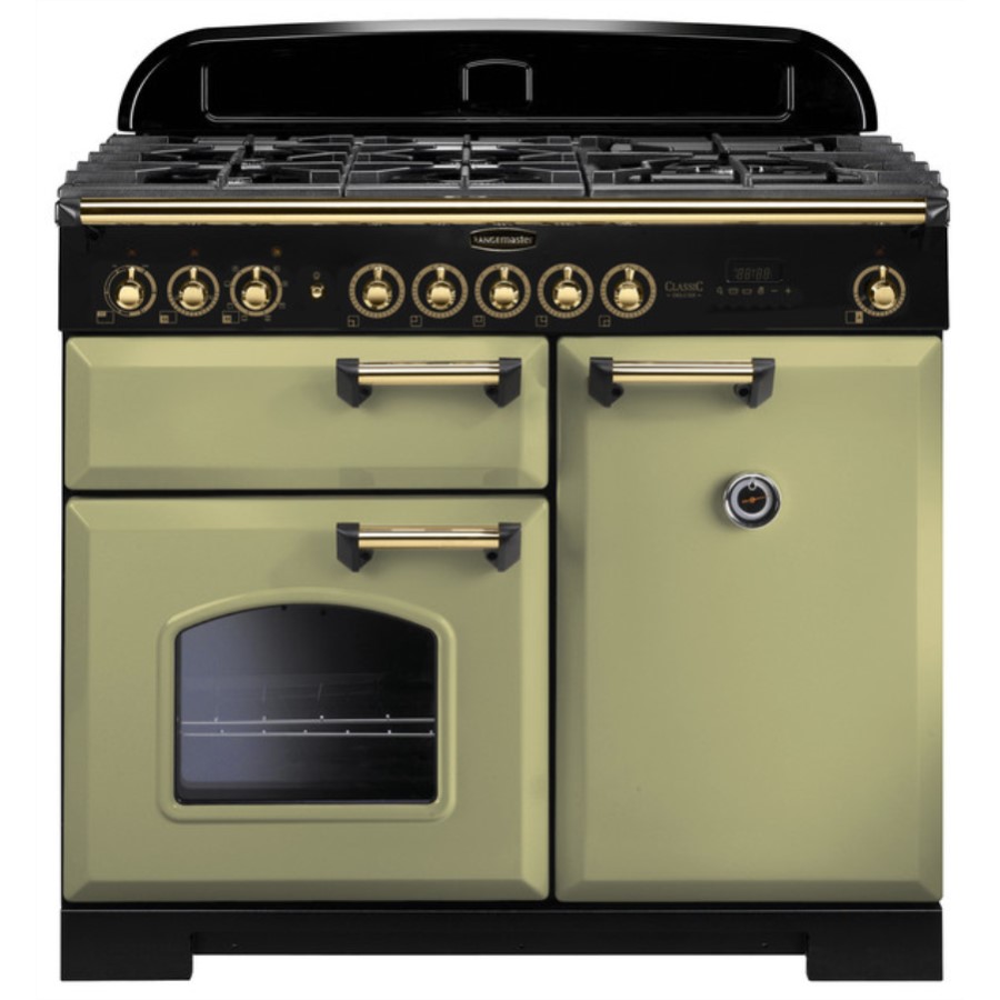 product image RangeMaster DL 100 D/Fuel Olive Gr Brass H 90.5/93.0cm x W 99.5cm x D 60.8cm