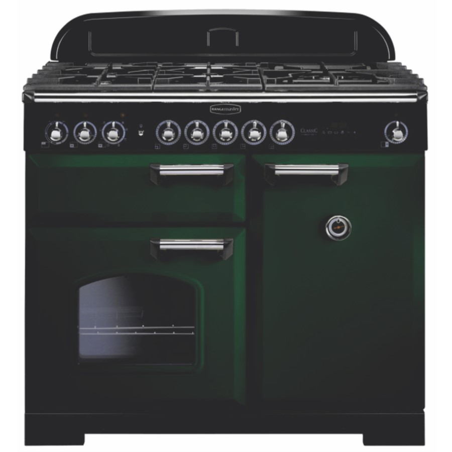 product image RangeMaster DL 100 D/Fuel Green Chrome W: 99.4 cm - D: 60.8 cm - H: 90.5 / 93cm
