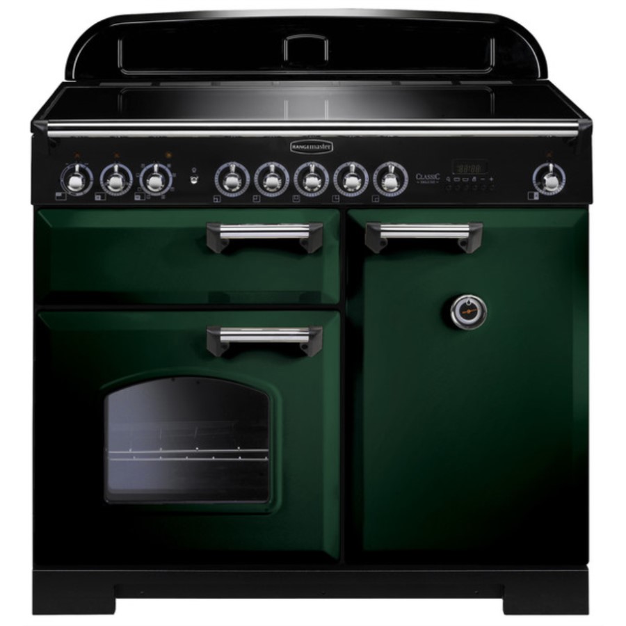 product image RangeMaster DL100 Induction Green Chrome H 90.5 / 93.0 cm x W 99.4 cm x D 60.8 cm