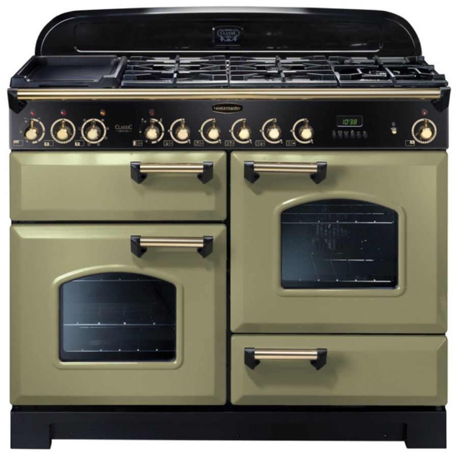 product image RangeMaster DL 110 DF Olive Green Brass H 90.5/93.0 cm x W 109.2 cm x D 60.8 cm