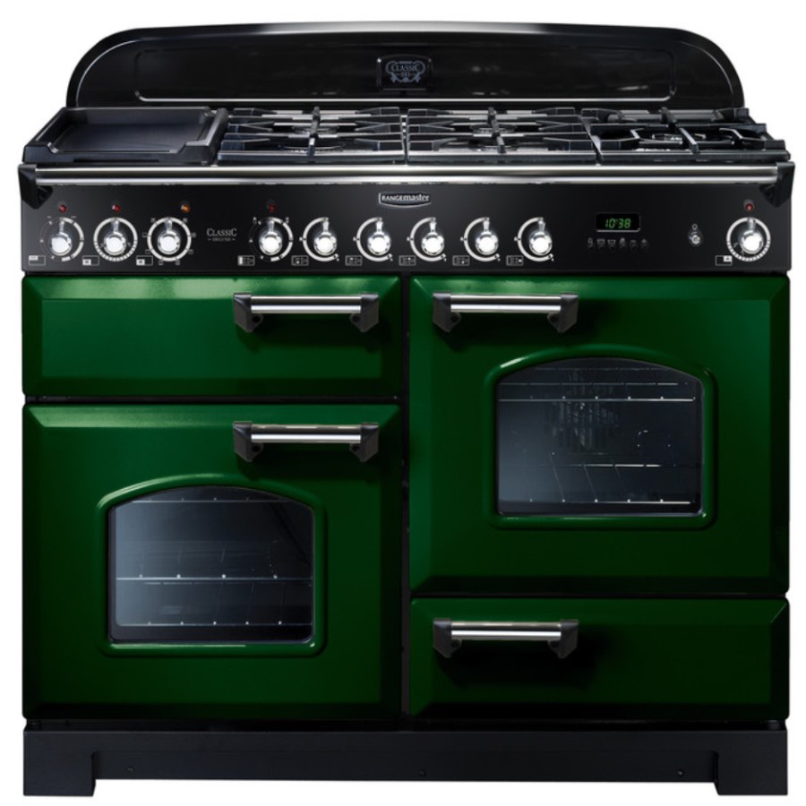 product image RangeMaster DL 110 Dual Fuel Green Brass H 90.5/93.0 cm x W 109.2 cm x D 60.8 cm