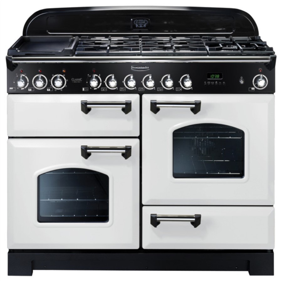 product image RangeM Class DL 110 DF White Chrome H 90.5/93.0 cm x W 109.2 cm x D 60.8 cm