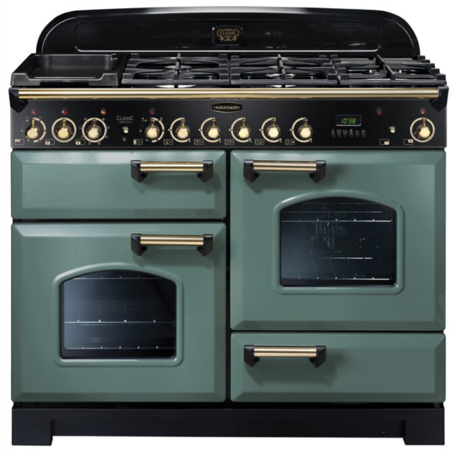 product image RangeMaster DL 110 DF Minrl Grn/Brass G H 90.5/93.0 cm x W 109.2 cm x D 60.8 cm