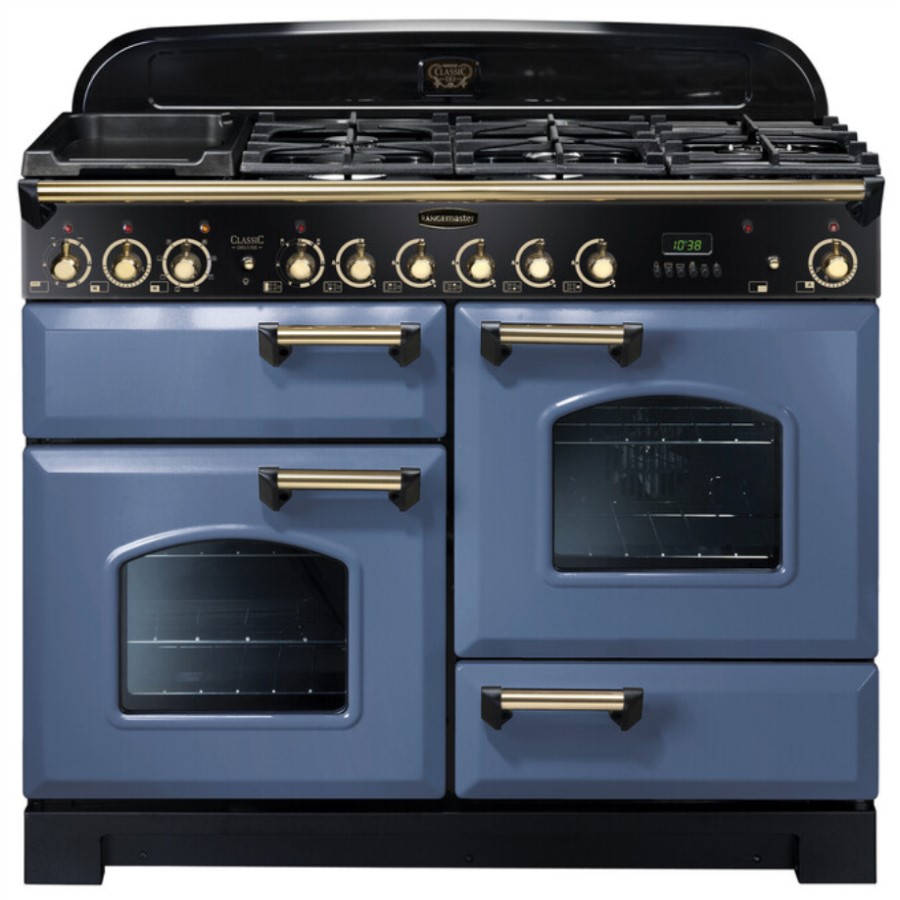 product image RangeM Class DL 110 DF Stone Blue/Brass H 90.5/93.0 cm x W 109.2 cm x D 60.8 cm