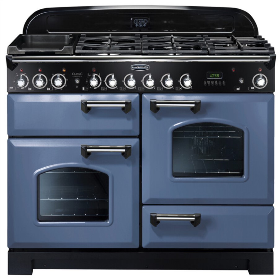 product image RangeM Class DL 110 DF Stone Blue Chrome H 90.5/93.0 cm x W 109.2 cm x D 60.8 cm