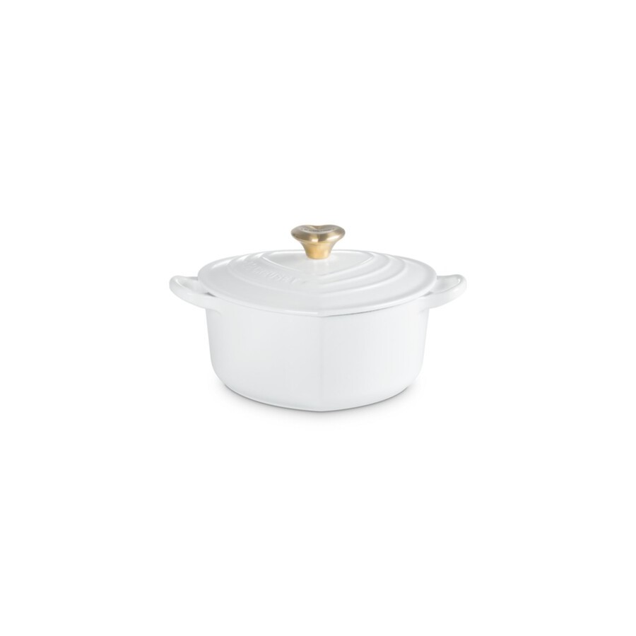 product Le Creuset Heart Cass. White+Gold Knob