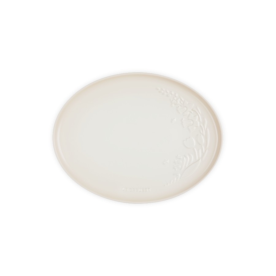 product image Le Creuset Oval Service Platter Meringue Spring Relief 36 cm
