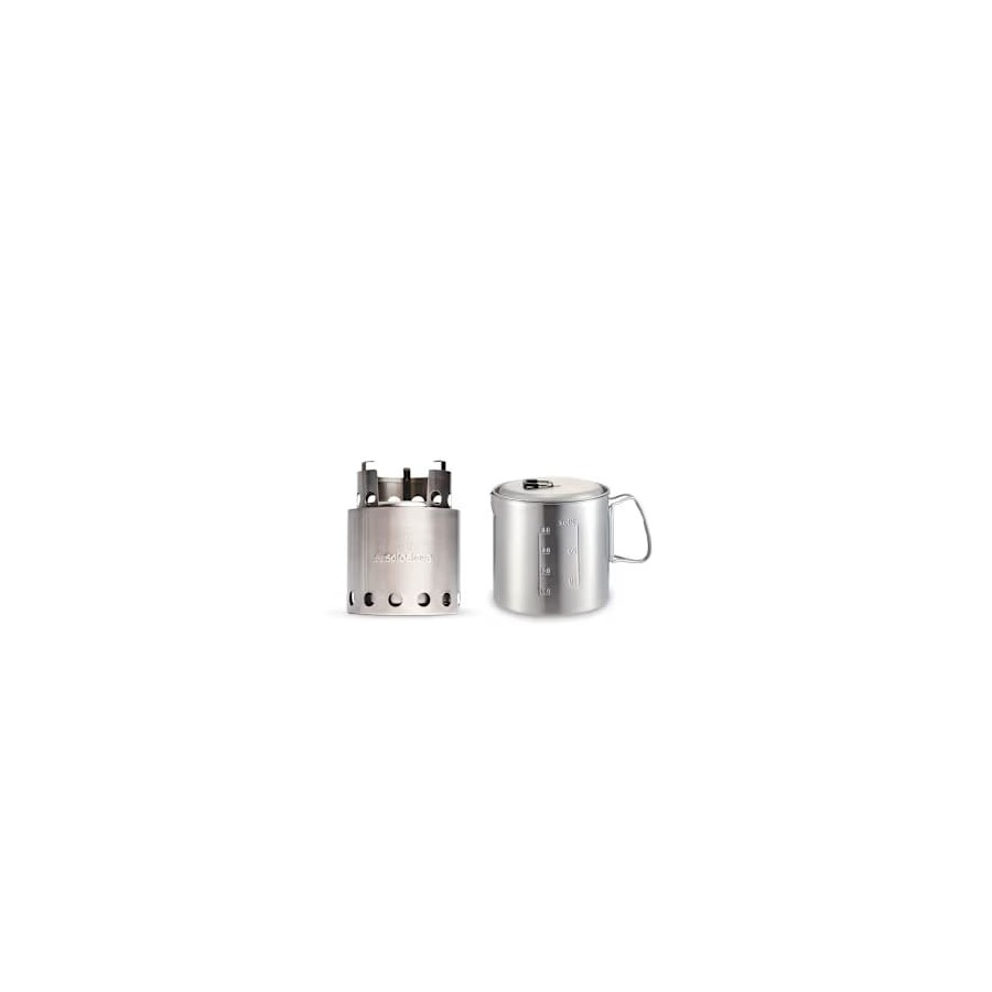 product image Solostove Lite + Pot 900 POT     : H 11.4cm x W 11.9cm x D 11.9cm 
STOVE : H 14.5cm x W 10.8cm x D 10.8cm