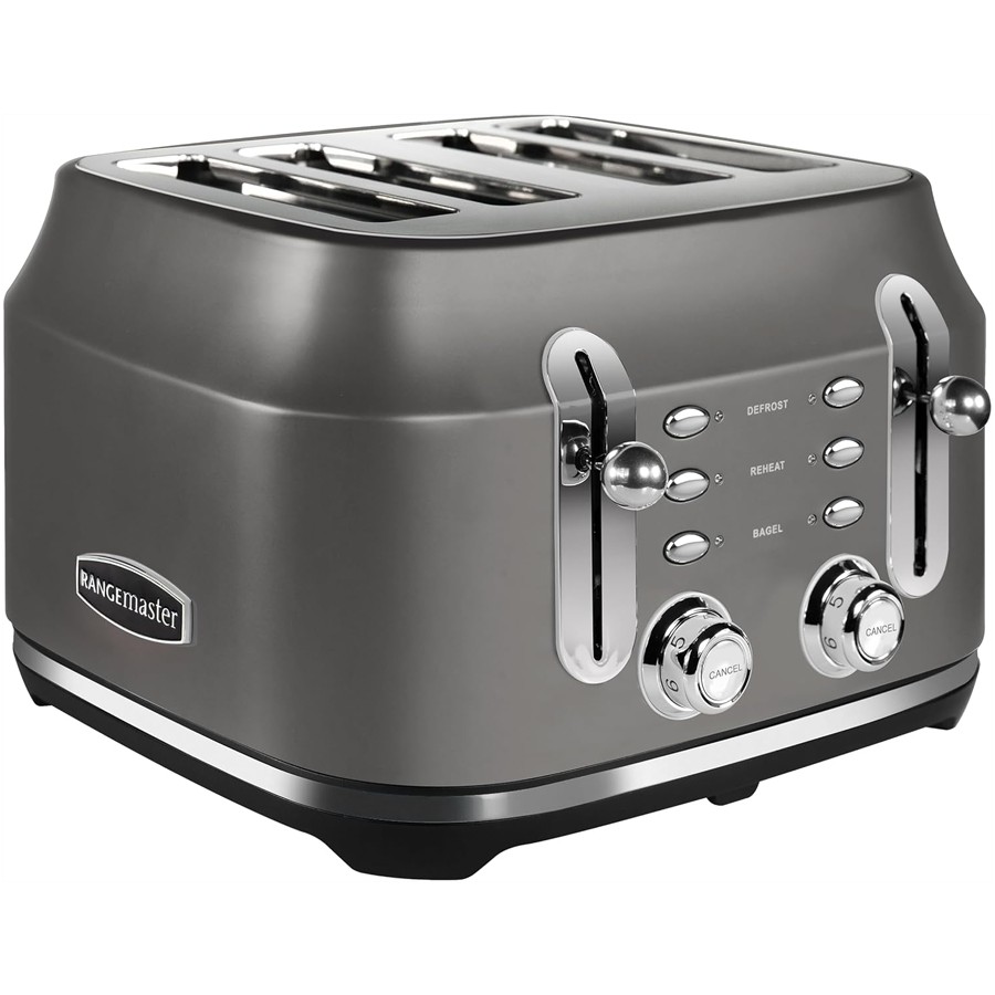 product image Rangemaster Classic 4 Slice Grey Toaster H 19.5cm x D 30.0cm x W 30.0cm
