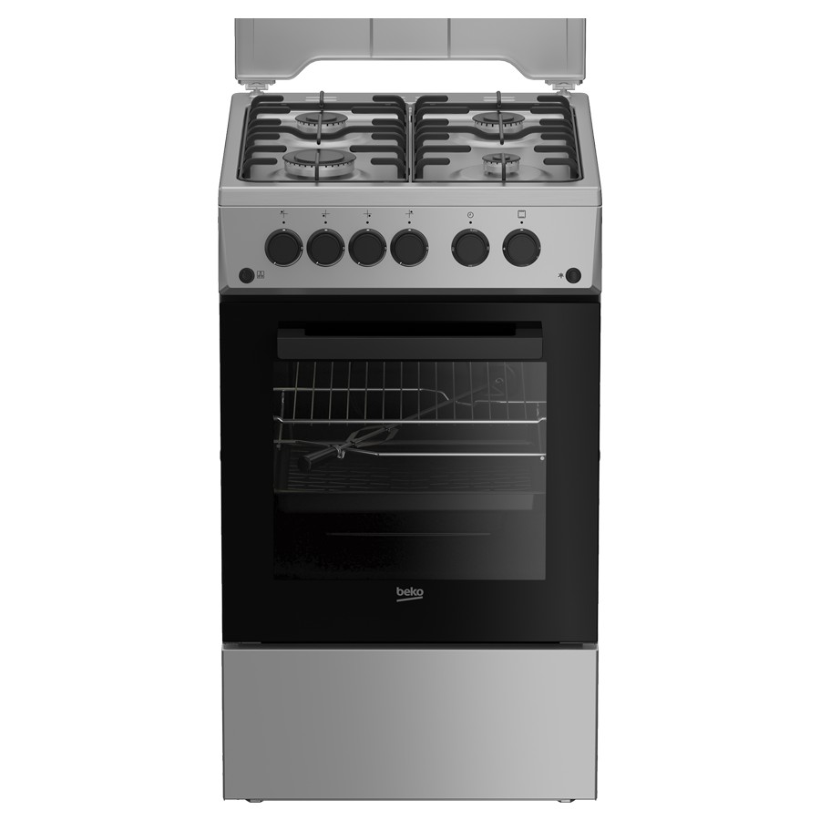 product image Beko Gas Cooker Black S/Steel 4 Burners H 85cm x W 50cm x D 60cm
