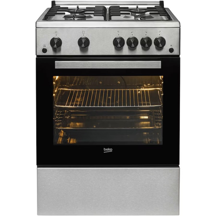 product image Beko Cooker Gas S/Steel 4 Burner H 85cm x W 60cm x D 60cm